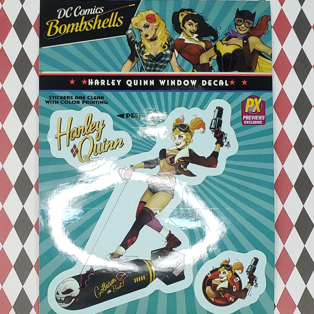 DC Bombshells Harley Quinn Window Decal